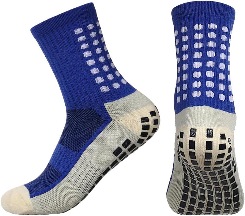BUKEORE 2 Set Anti-Slip Grip Soccer Socks with Shin Guard Sleeves, Sports Athletic Socks for Men Women - Image 2
